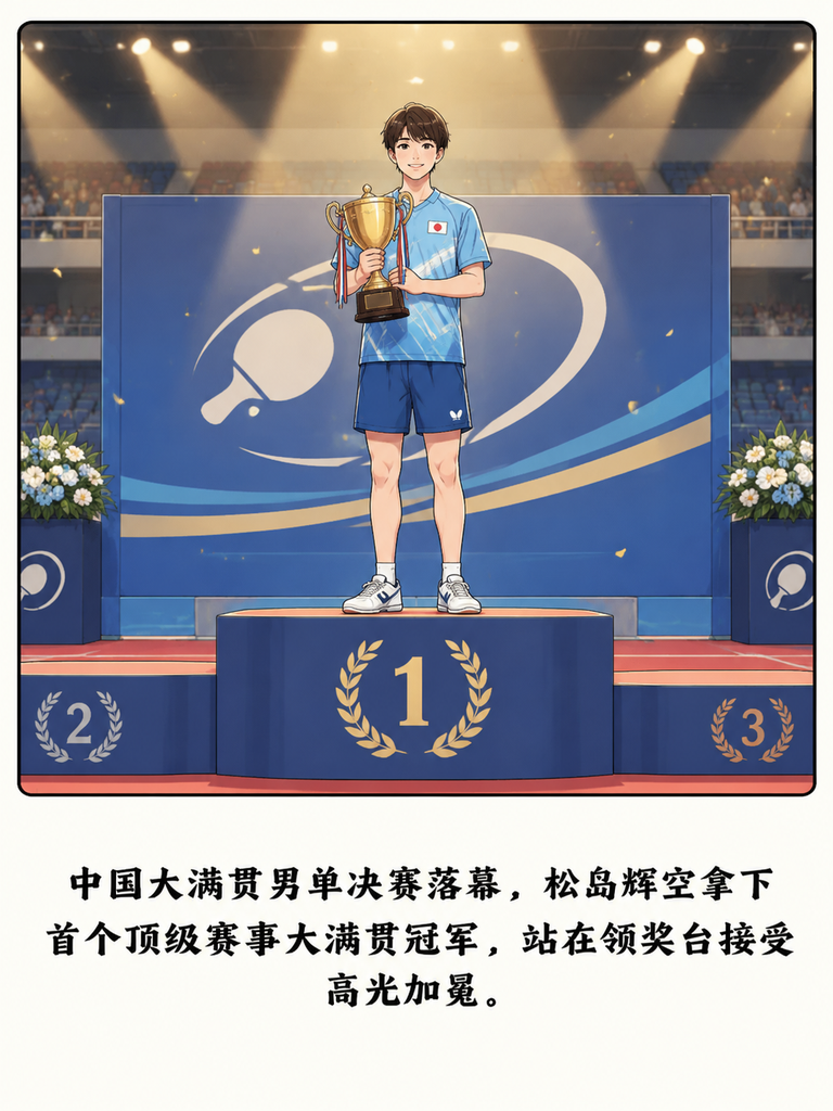 刚拿下中国大满贯男单冠军的日本选手松岛辉空，对着话筒爆了句让日乒下不来台的实话。一旁一同受访的王曼昱