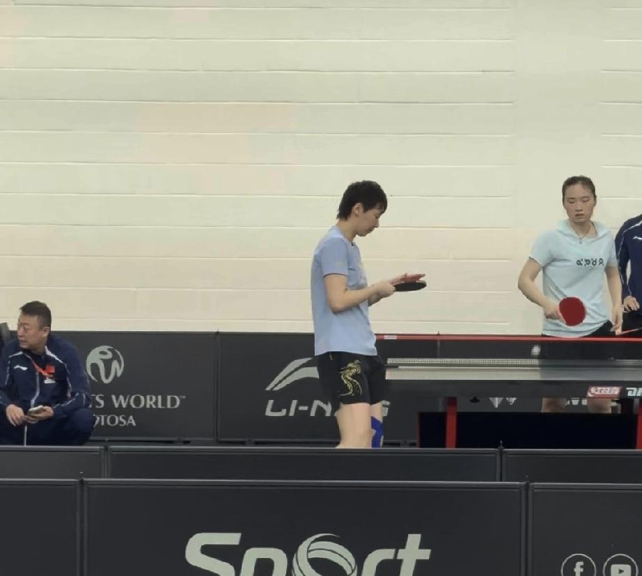 WTT新加坡大满贯，王曼昱今日训练馆备战训练。明天的对手是张本美和，今天与王晓彤