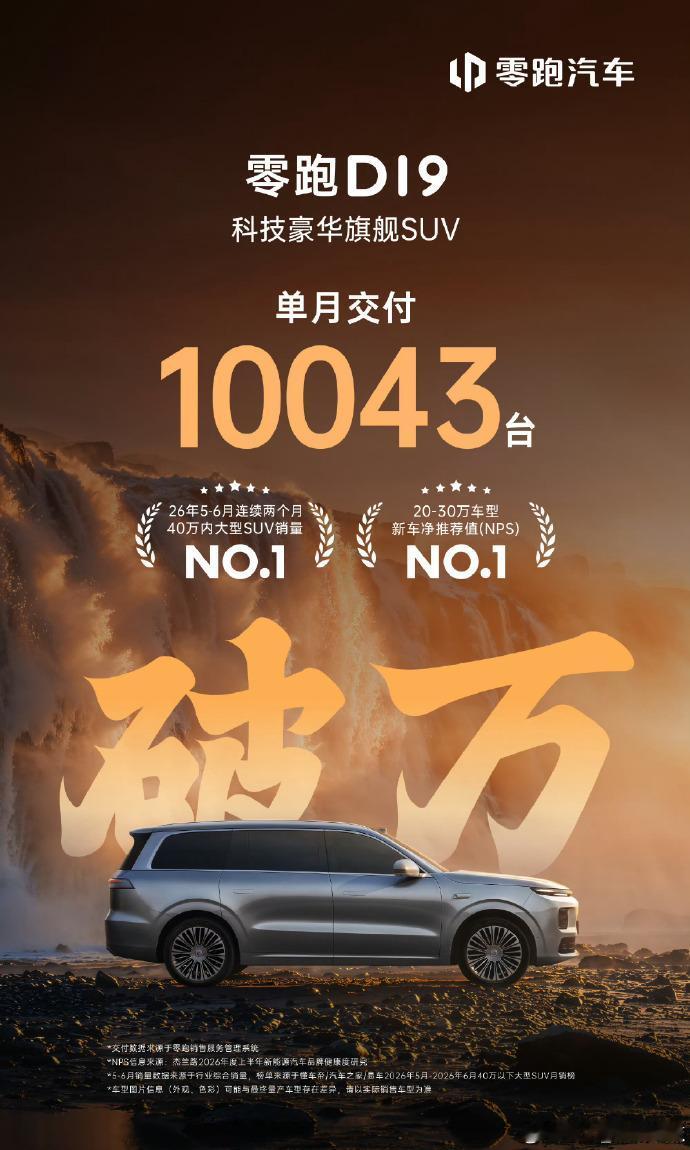 【零跑7月交付10万辆，D19超1万辆！】D19是零跑向高端转型的最重要的产