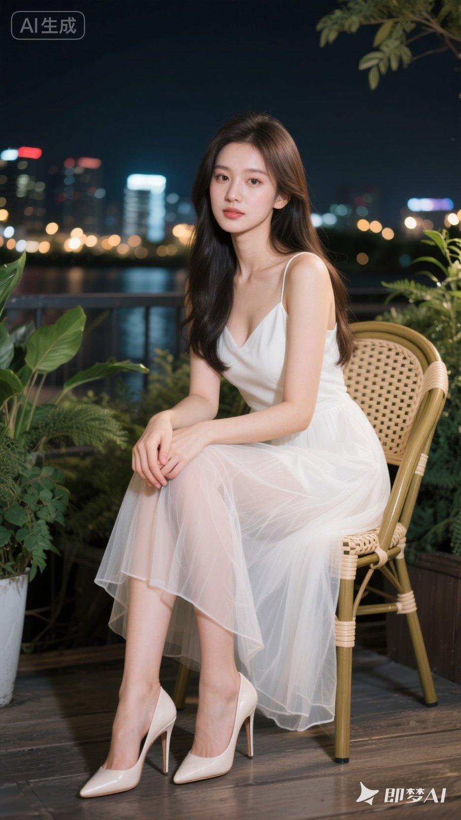 月色如水，美人如画。