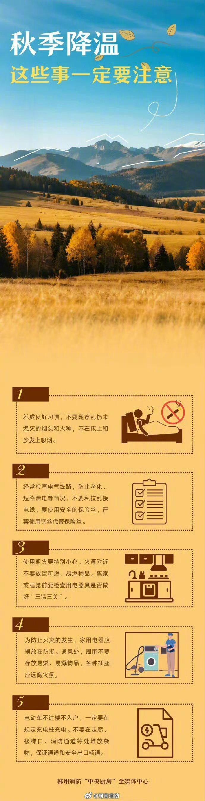 #上海大降温时间定了#【秋季降温这些事要注意】10月中旬后期，冷空气南下，大家留意天气变化，及时添衣