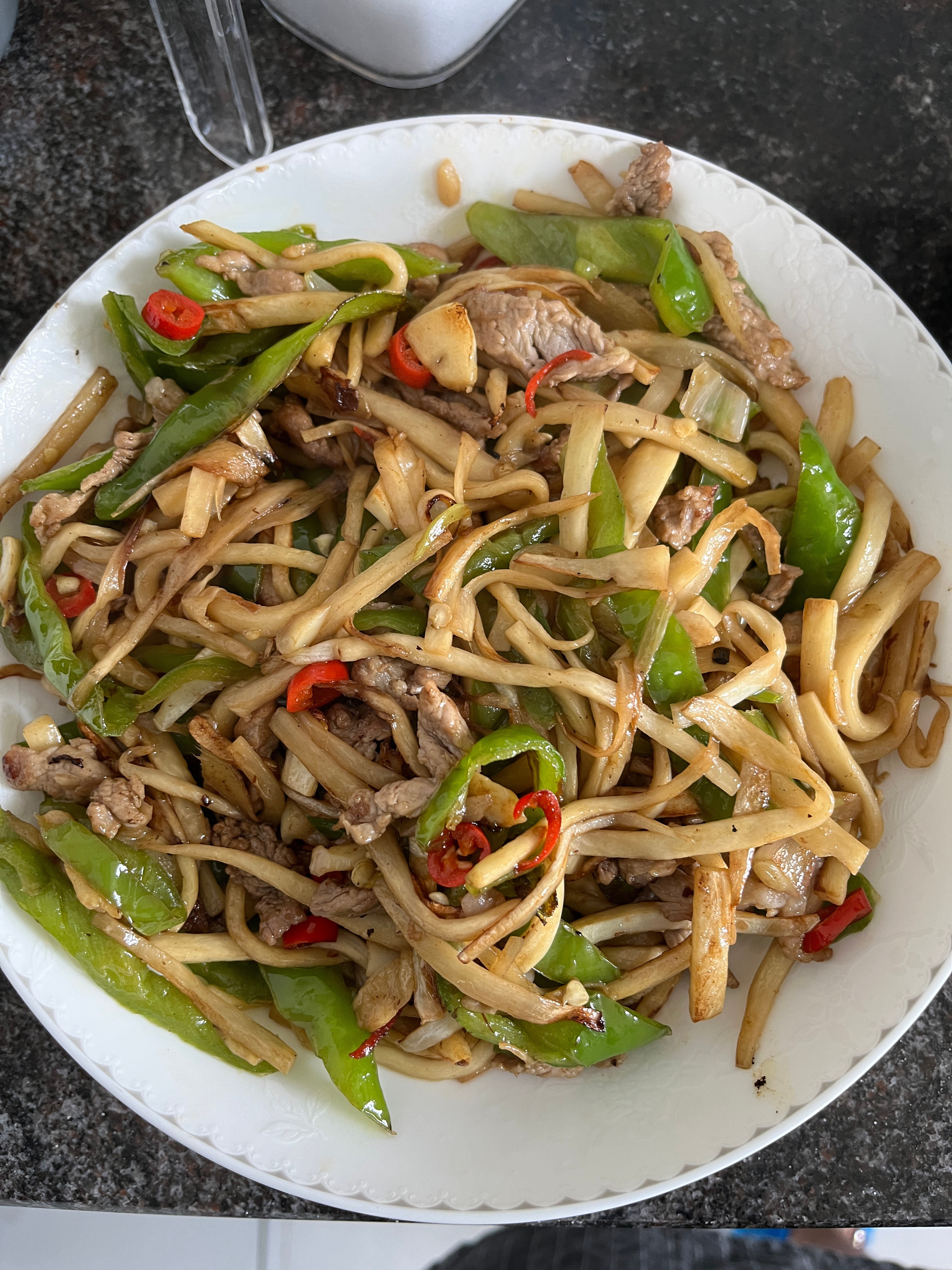 上门做饭之C家Day2青椒烧豆腐，茭白炒肉丝，三鲜汤（鸡蛋白菜豆腐瘦肉汤）三个菜