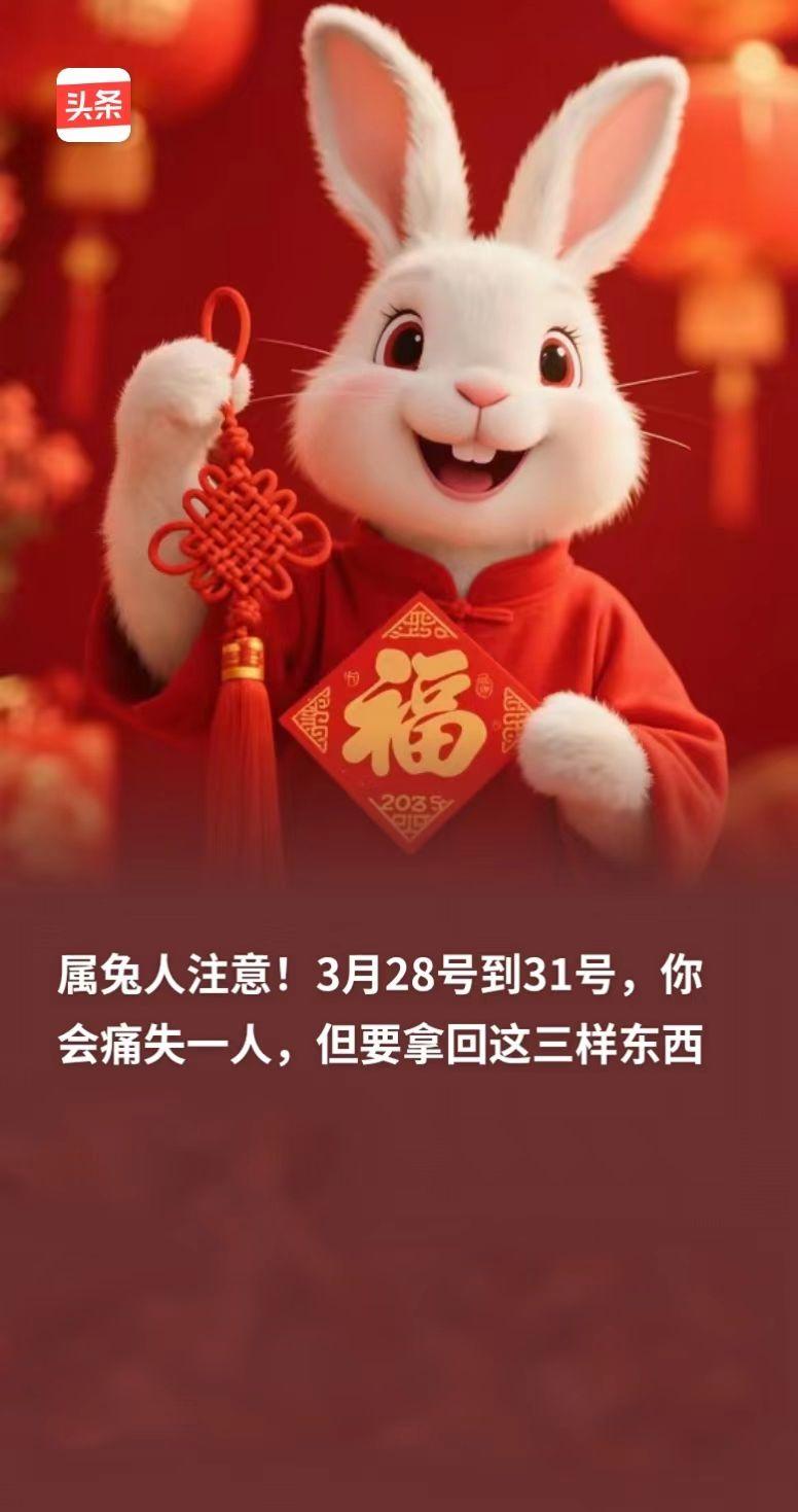 属兔人注意！3月28号到31号，你会痛失一人，但要拿回这三样东西春离藏暖，属兔人