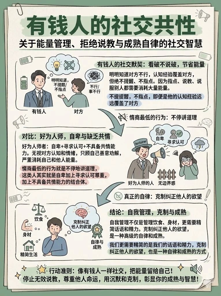 有钱人的社交智慧：把能量留给自己✨