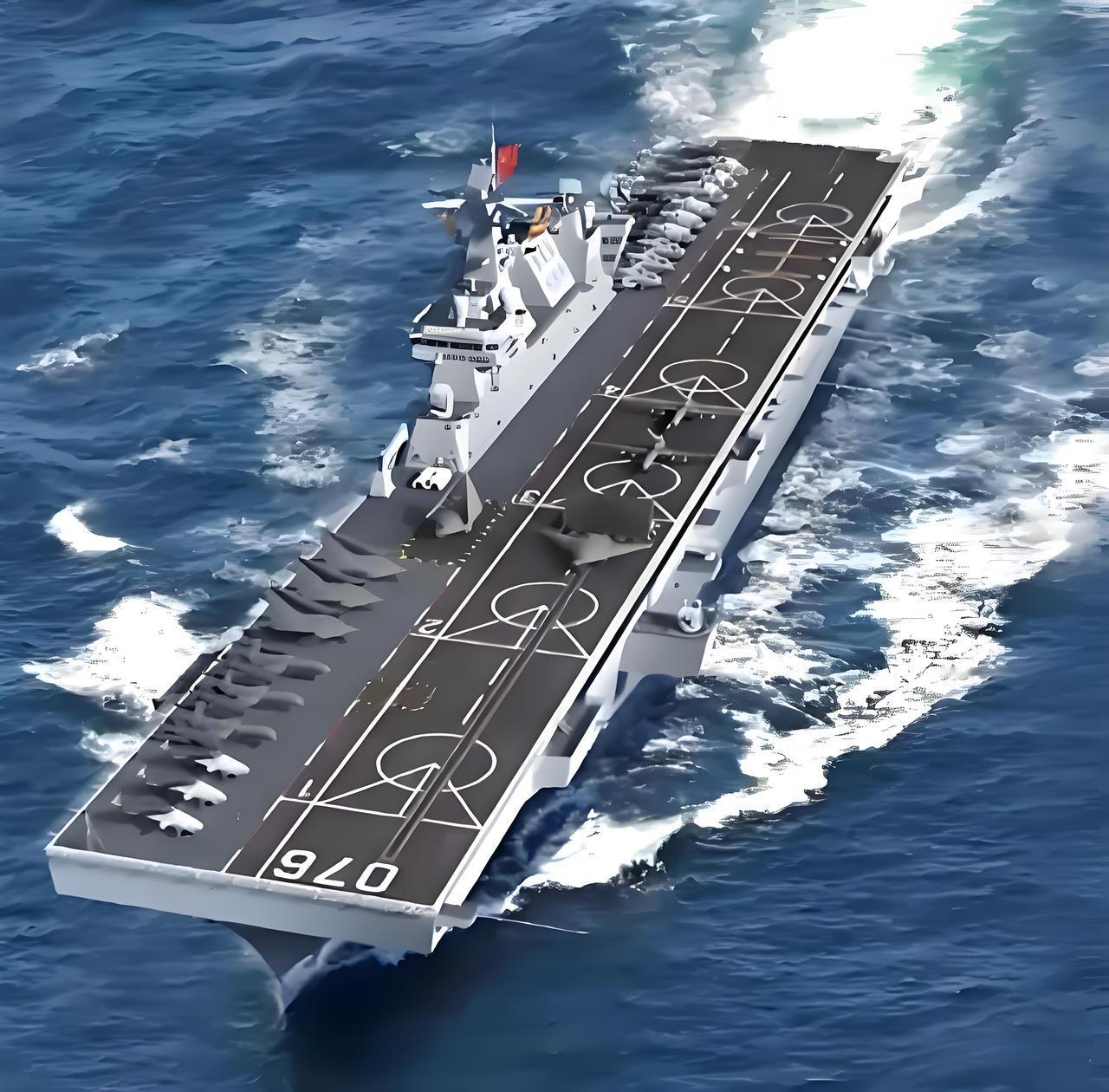 076一旦入列，中国海军，将带来——三大突破!1，076是世界上第一艘，电磁弹