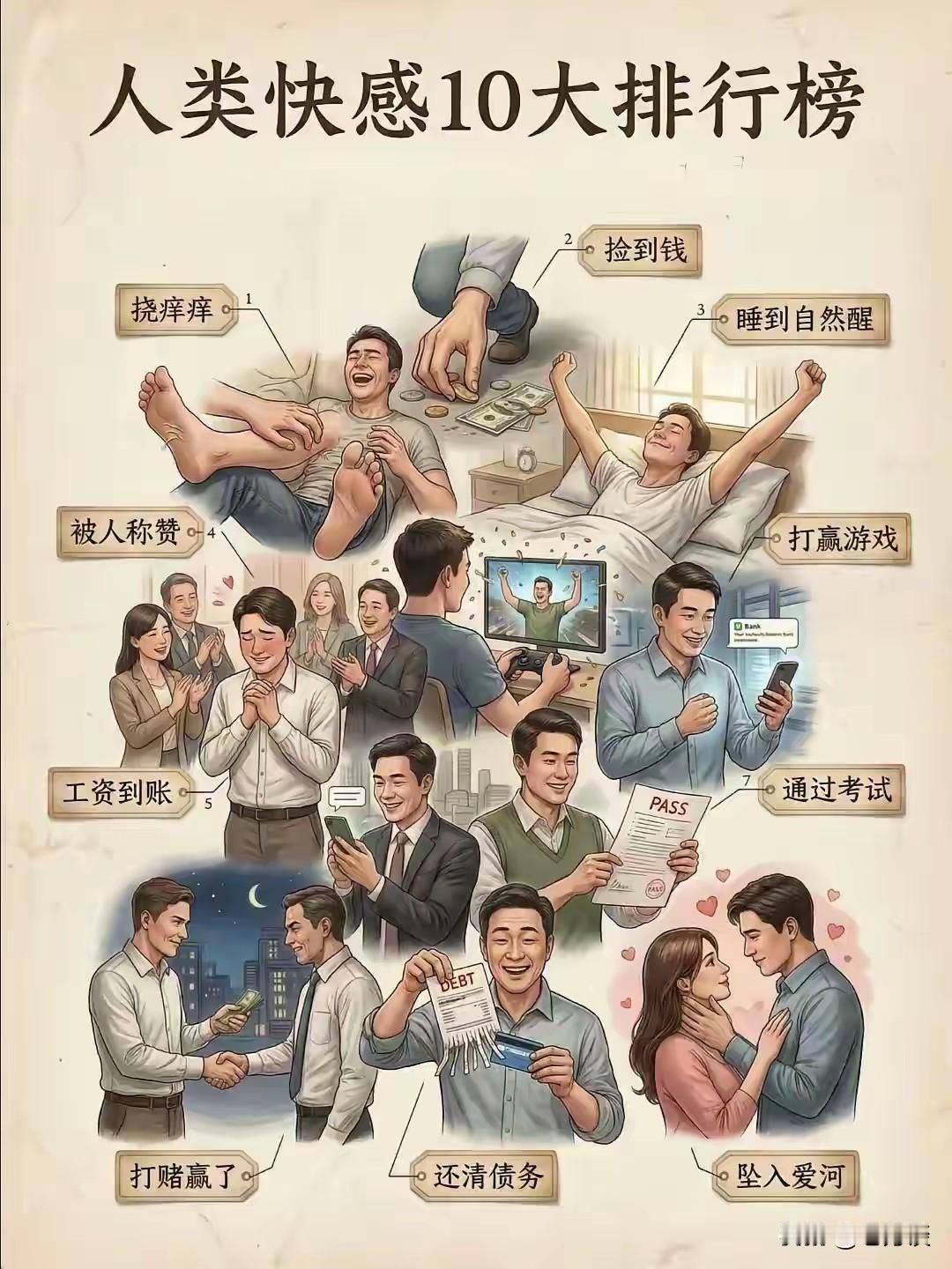 人类快感10大排行榜！在这个榜单中，当你得知的那一刻，你肯定是快乐的！即使很