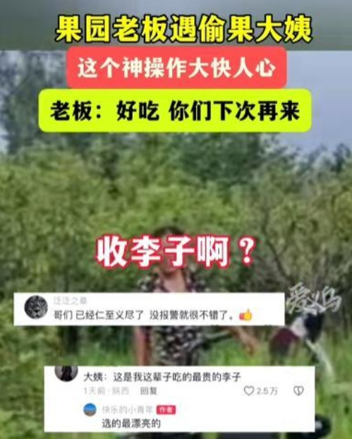 “白嫖失败反被嫖！”2025年5月，山东济宁，男子去果园，发现有2个大妈拿着水桶