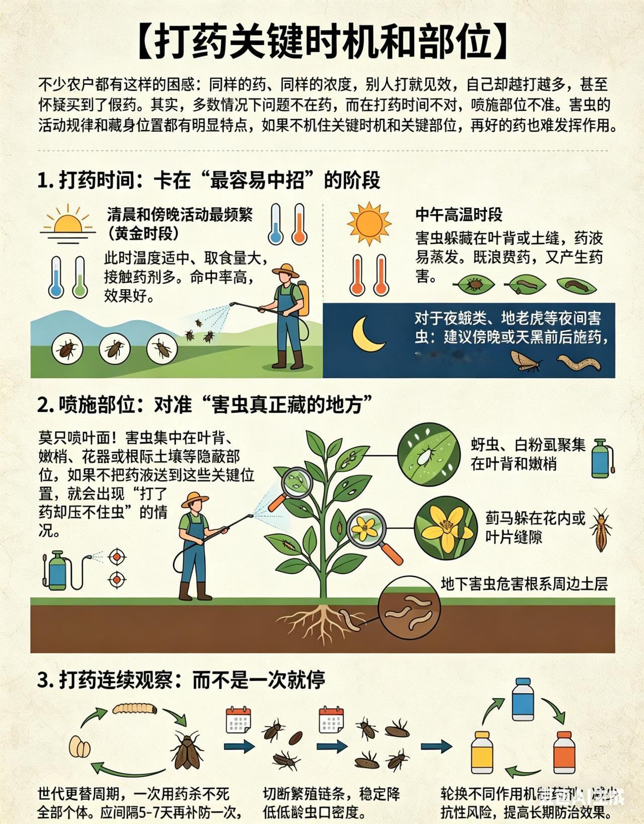 打药总没效果？这4招让药效提升，虫子病菌跑不掉！你是不是也纳闷：药打了，虫还在