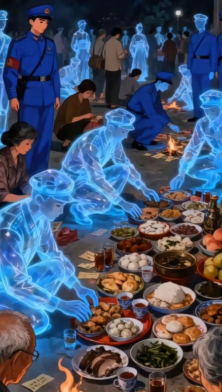 这是我见过的唯一没有害怕感觉的魂魄图像！致敬英雄先烈！不但没有害怕，还有一种