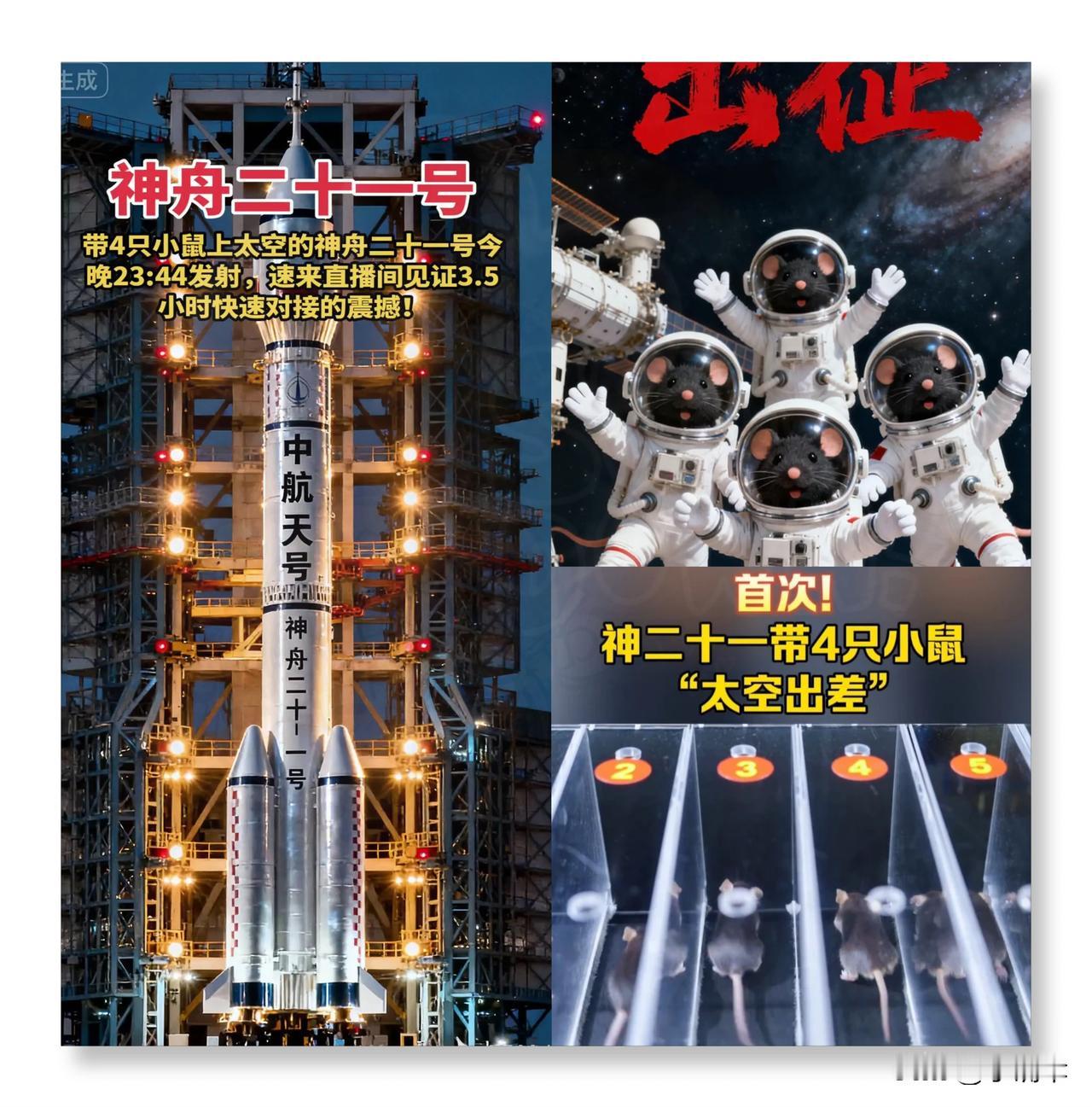 这下出名了,不仅中国,连全世界都知道了,除了三名航天员飞上太空,另外还有四只