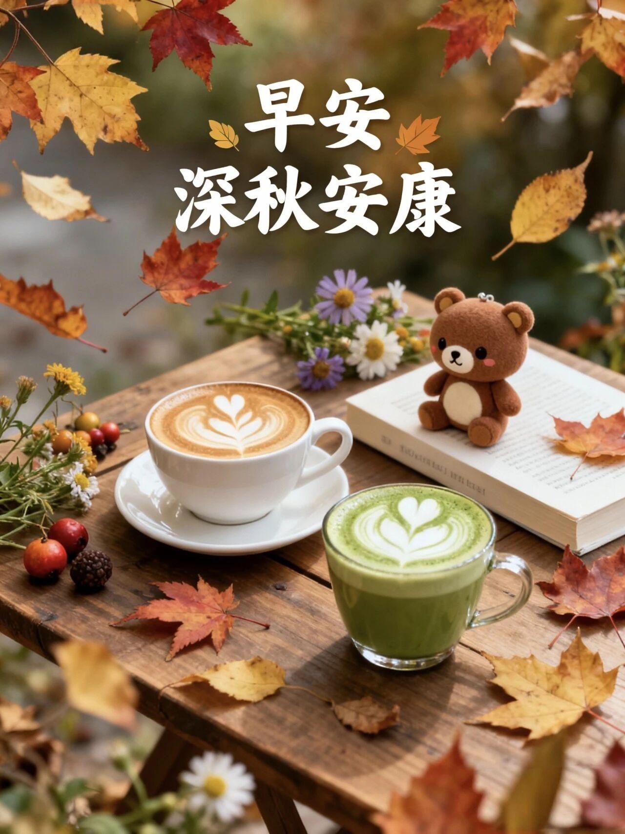 秋晨寄寒凉，问候暖心房，愿健康平安，幸福随身旁。降温了，愿远方的朋友们，身