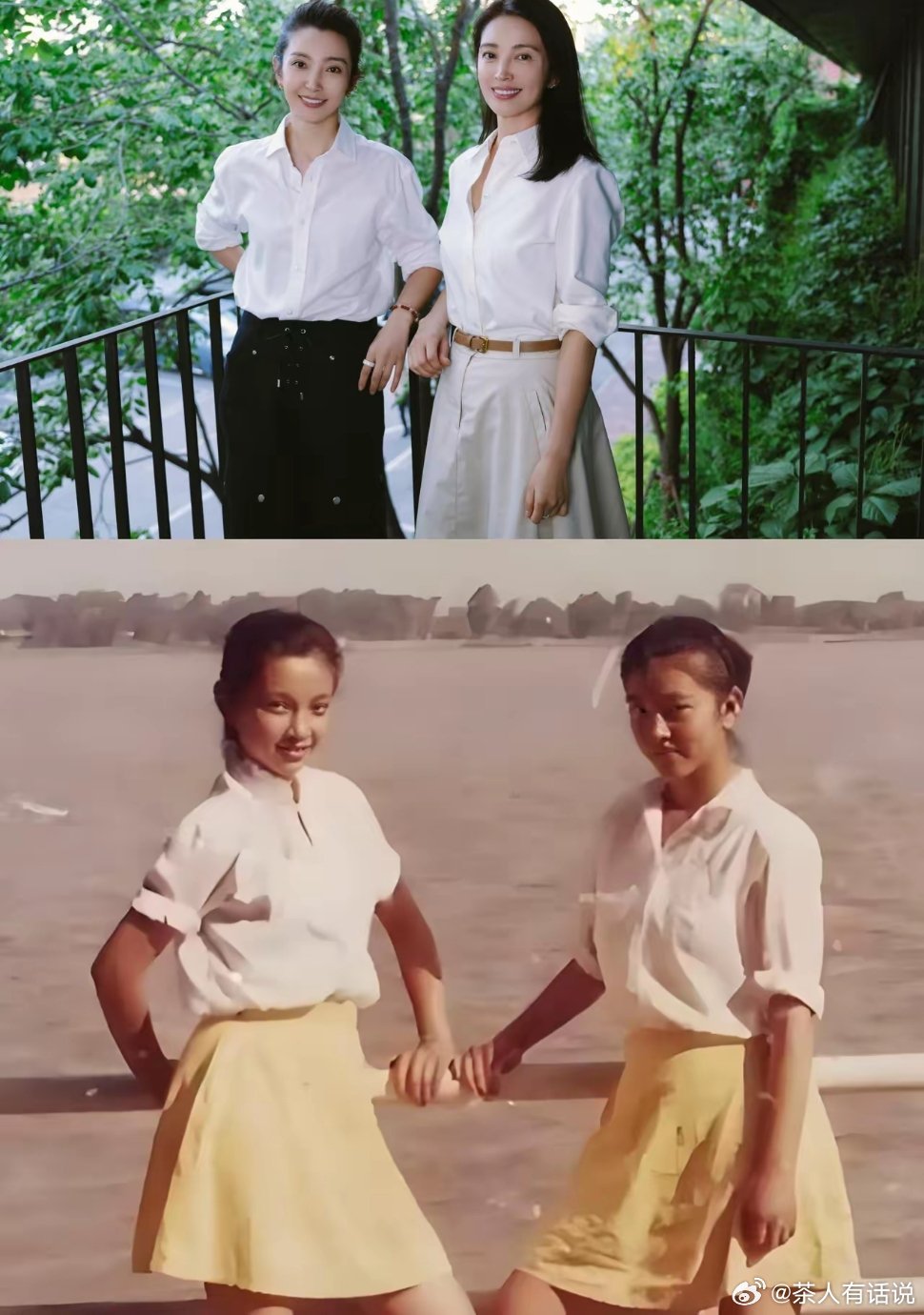 李冰冰和妹妹长得太像了，简直一个人娱乐圈有很多让人羡慕的姐妹花。李冰冰（姐姐），