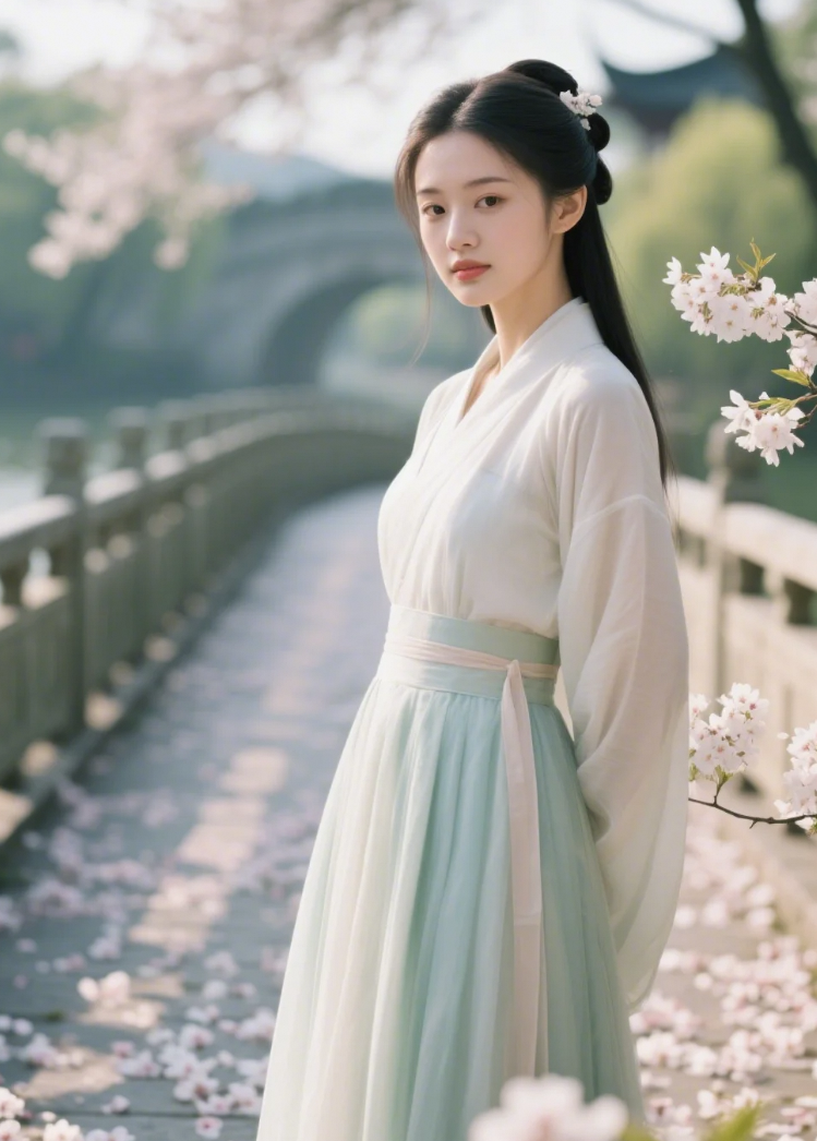 家人们，古装美女赏花式优雅，是古风美人还是现代女神穿越？