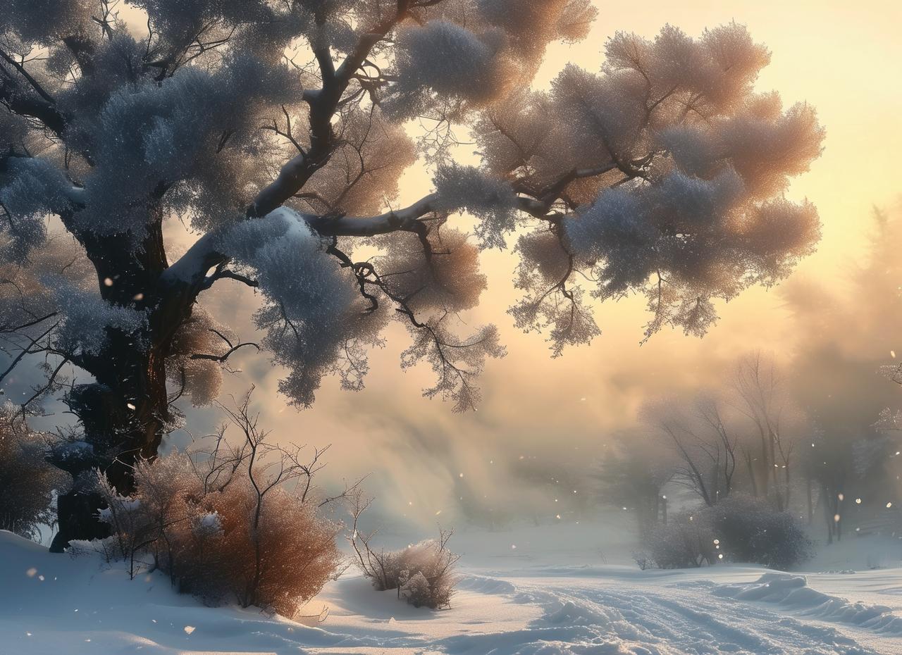 赏析：这幅对联的下联“袅袅祥风送好音”与上联“飘飘瑞雪呈佳景”相得益彰。下联以“