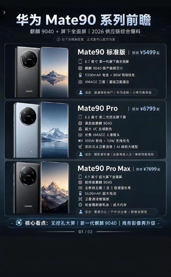 华为Mate90于2026年9月正式上市，定位国产高端直板旗舰手机。