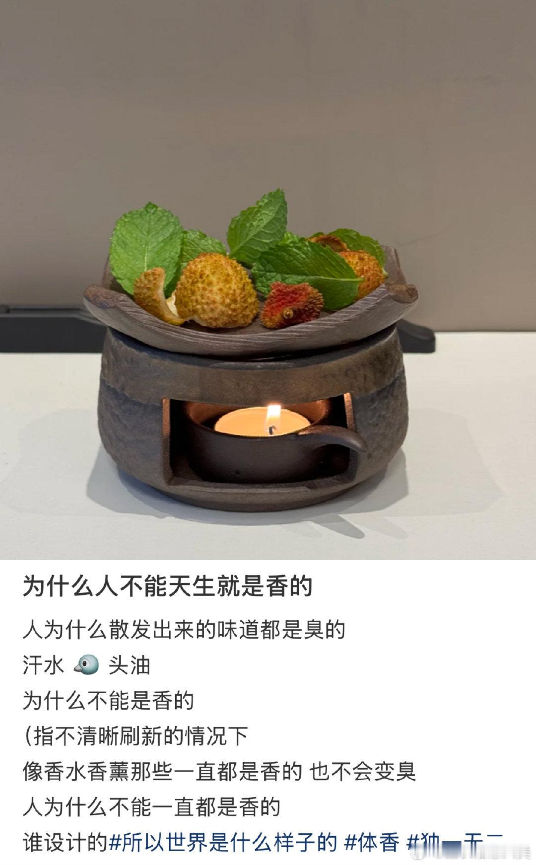 忽然理解了人为什么不能是香的