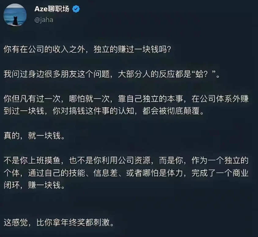 做副业赚钱是什么样的体验？