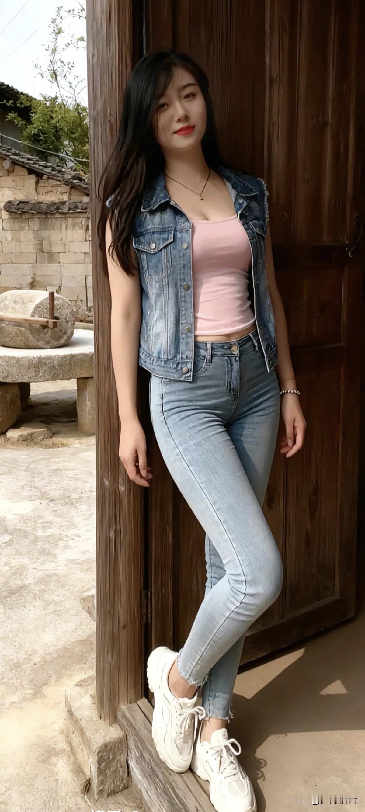 倚木门，笑春风，岁月静好。