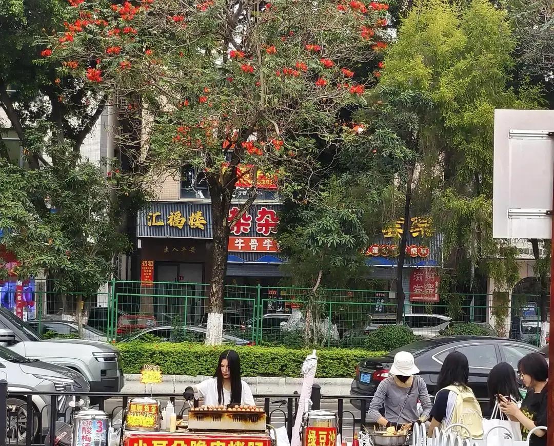 今天在广州花都地铁口，蹲了一个小时。看着那卖烤肠的小妹，一条三块，一小时卖出