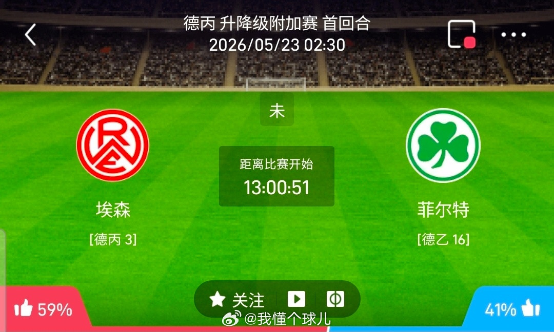 【足球】周五004德乙附加赛方向：埃森vs菲尔特德乙：埃森VS菲尔特时间：202