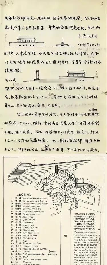 林徽因不仅字写得好，连绘图都很漂亮。绘制的图纸栩栩如生，十分精美，看着就赏心悦目