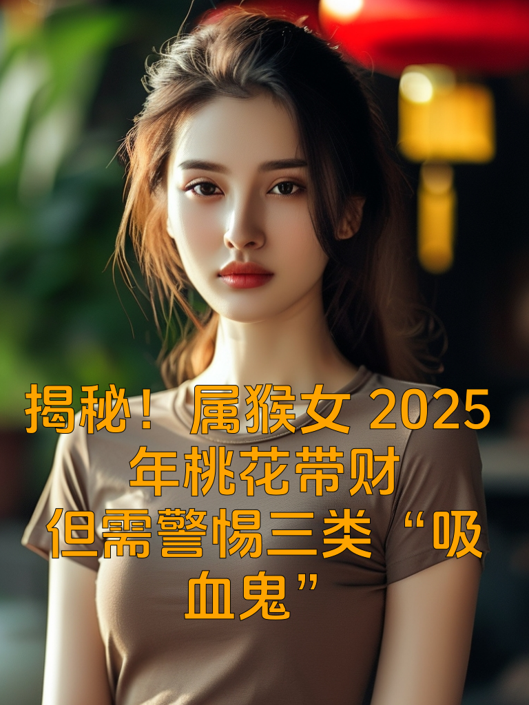 揭秘！属猴女2025年桃花带财，但需警惕三类“吸血鬼”