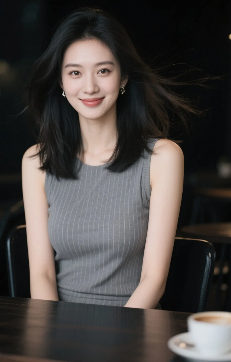她的美，在昏暗中更显深邃