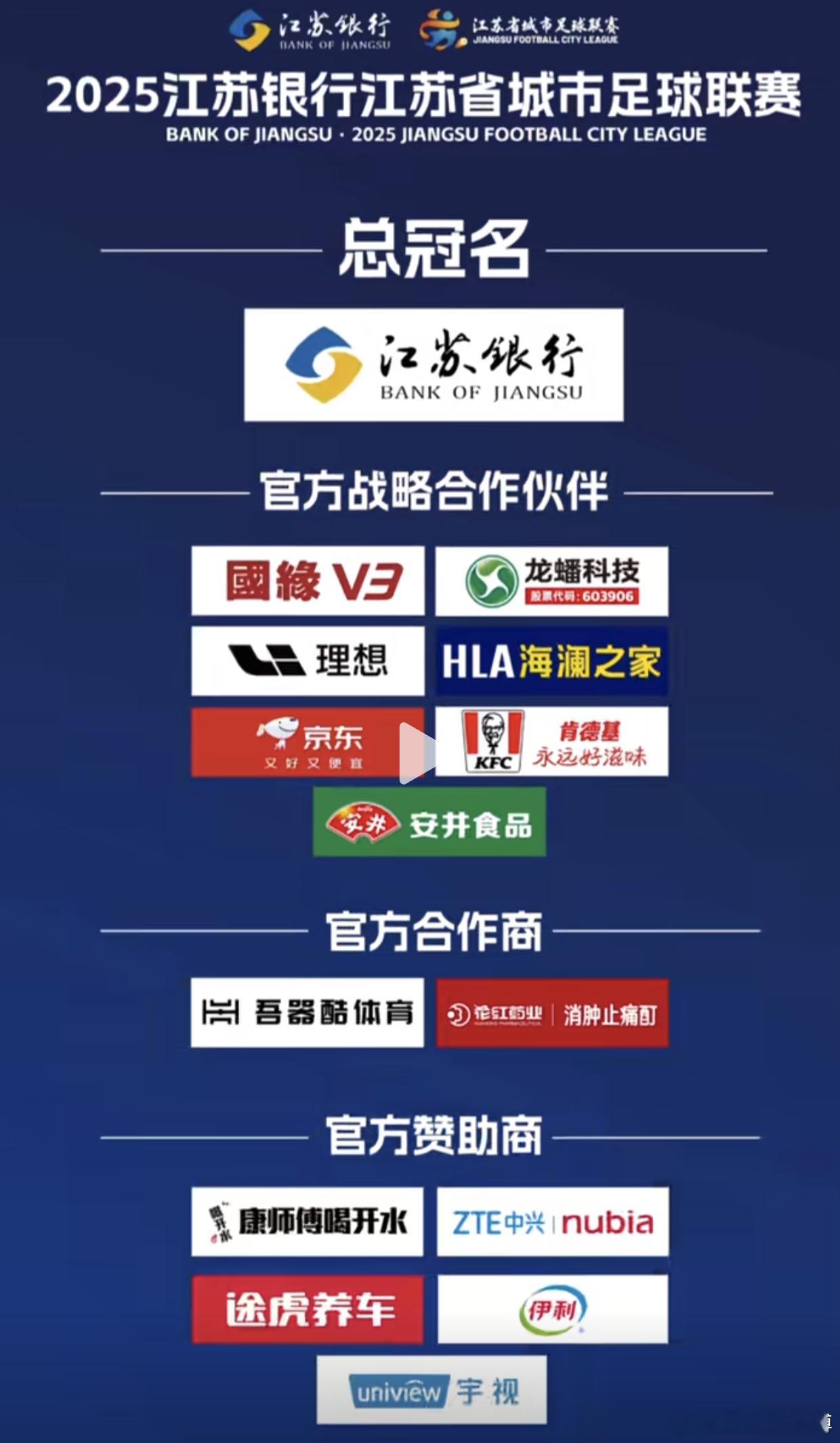 苏超赞助商扩容。最大的赢家还是江苏银行，原本以为是ZZ任务，没想到是超级大礼包。