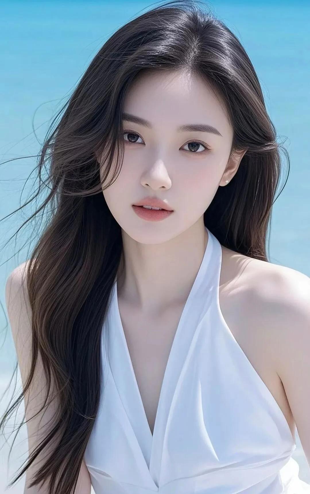 海边少女，清新自然，夏日风情街拍高清美女