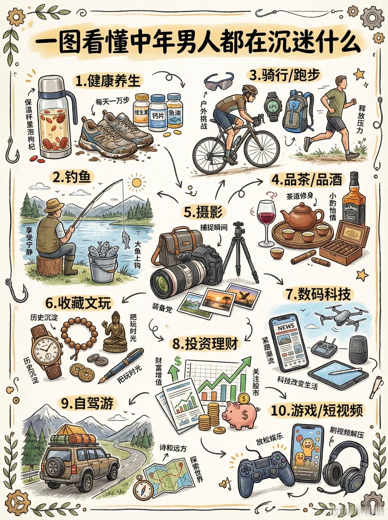 一组图看懂中年男人/女人都在沉迷什么！大家处于什么段位？