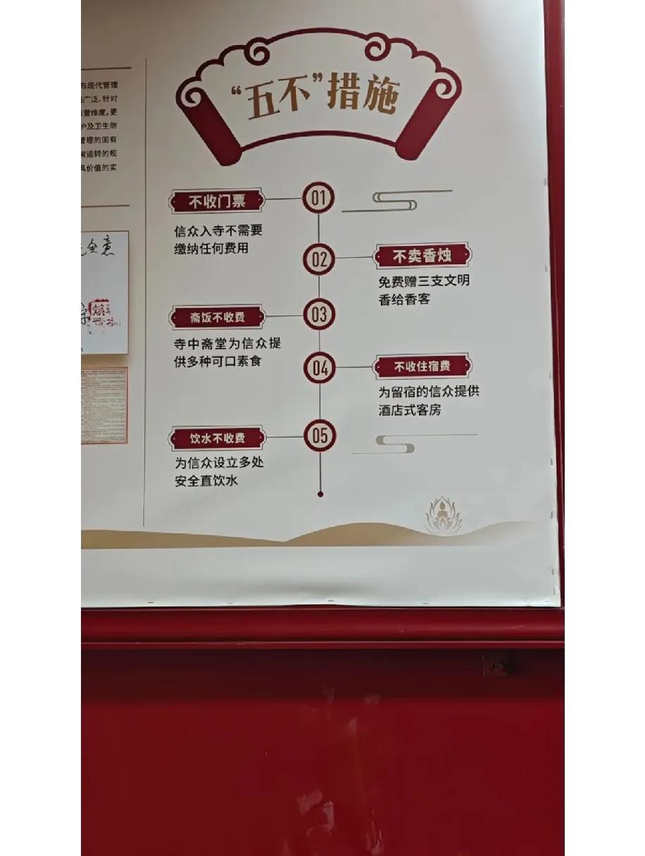 进深圳弘法寺时我还捏着钱包——毕竟现在进个园子都要门票，结果抬头就看见这“五不”