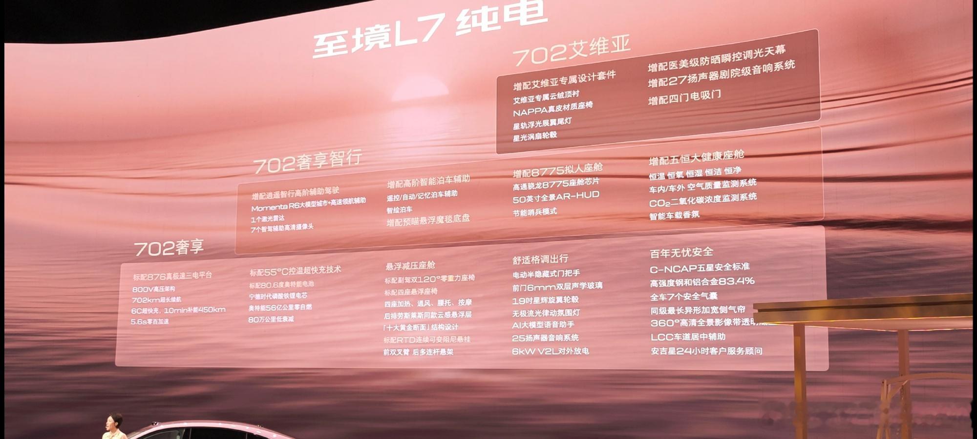 别克至境L7纯电版的配置非常的简单，一共有三个配置  所有配置的电池...