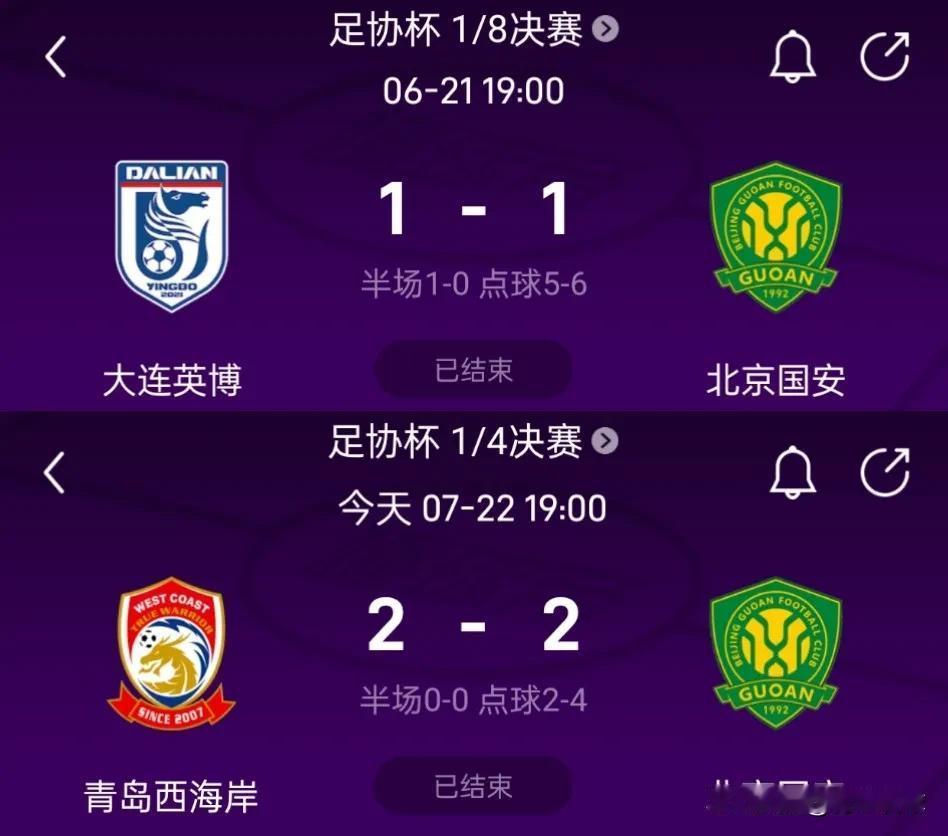 命太硬了！国安连续赢下两场点球大战，晋级足协杯四强，堪比2022世界杯的克罗地亚