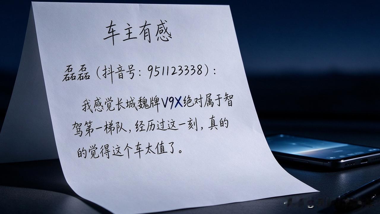 魏牌V9X是真牛逼啊！车主夜晚驾驶魏牌V9X，以100km/h的速度行驶在高