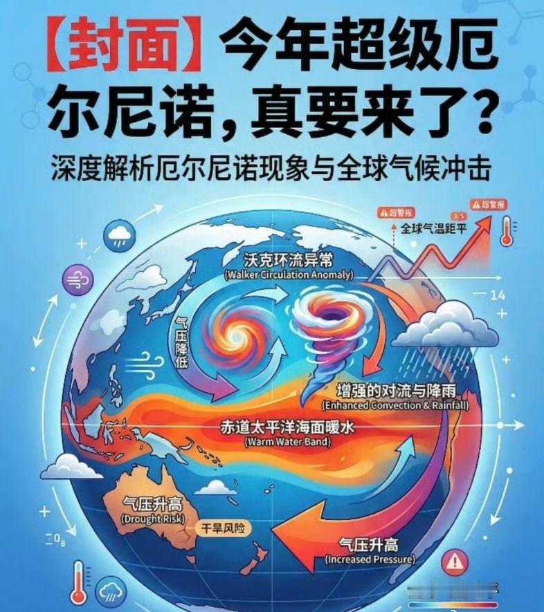超强厄尔尼诺真要来了今年天气反常总算找到原因了，原来是超强厄尔尼诺正在发展。最近