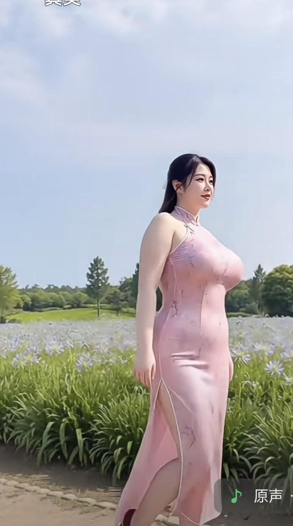 这女子说，她这样的身材是不是有点胖，这不是A|制作的，这可是真人啊？这是我刚在