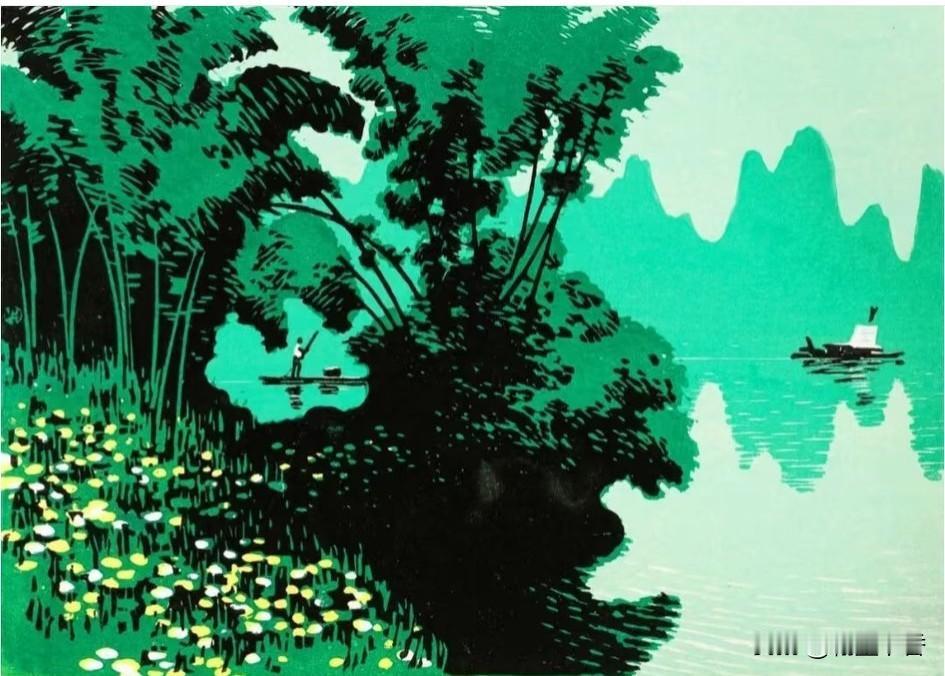 老版画里的湖光山色～
