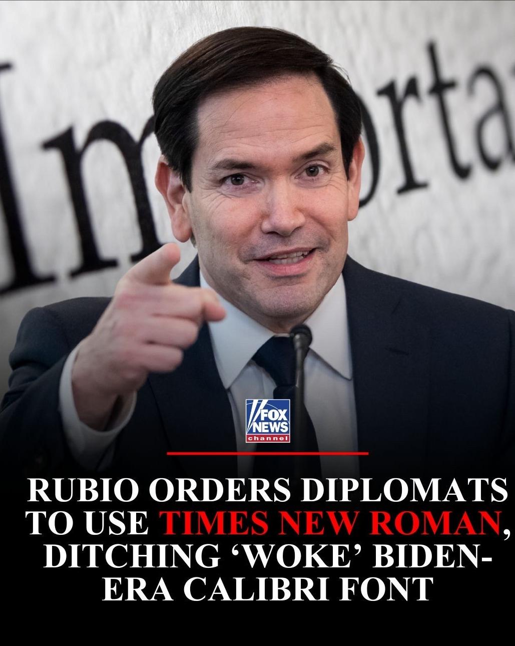美国的与时俱进：国务卿马可·卢比奥命令所有美国外交官在官方通讯中使用Times