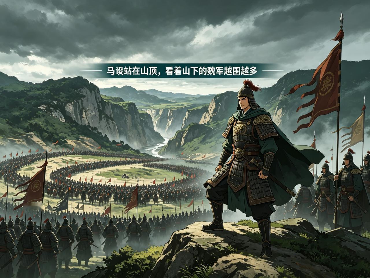 公元228年，街亭。马谡站在山顶，看着山下的魏军越围越多。他想起临走时诸葛亮嘱咐