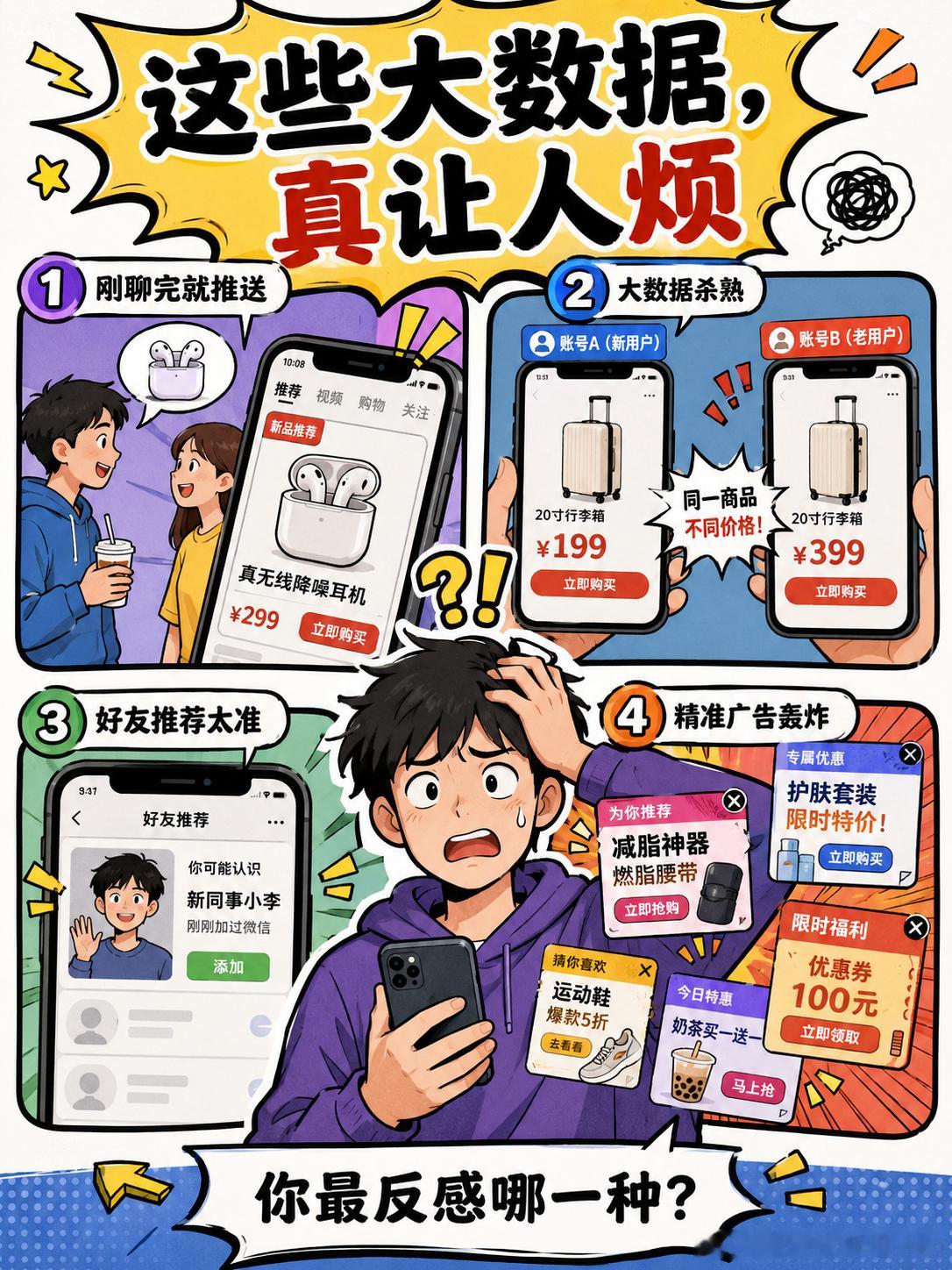 哪些大数据最让人反感我最接受不了的，是刚和朋友聊过某件东西，转头各个平台就开始推