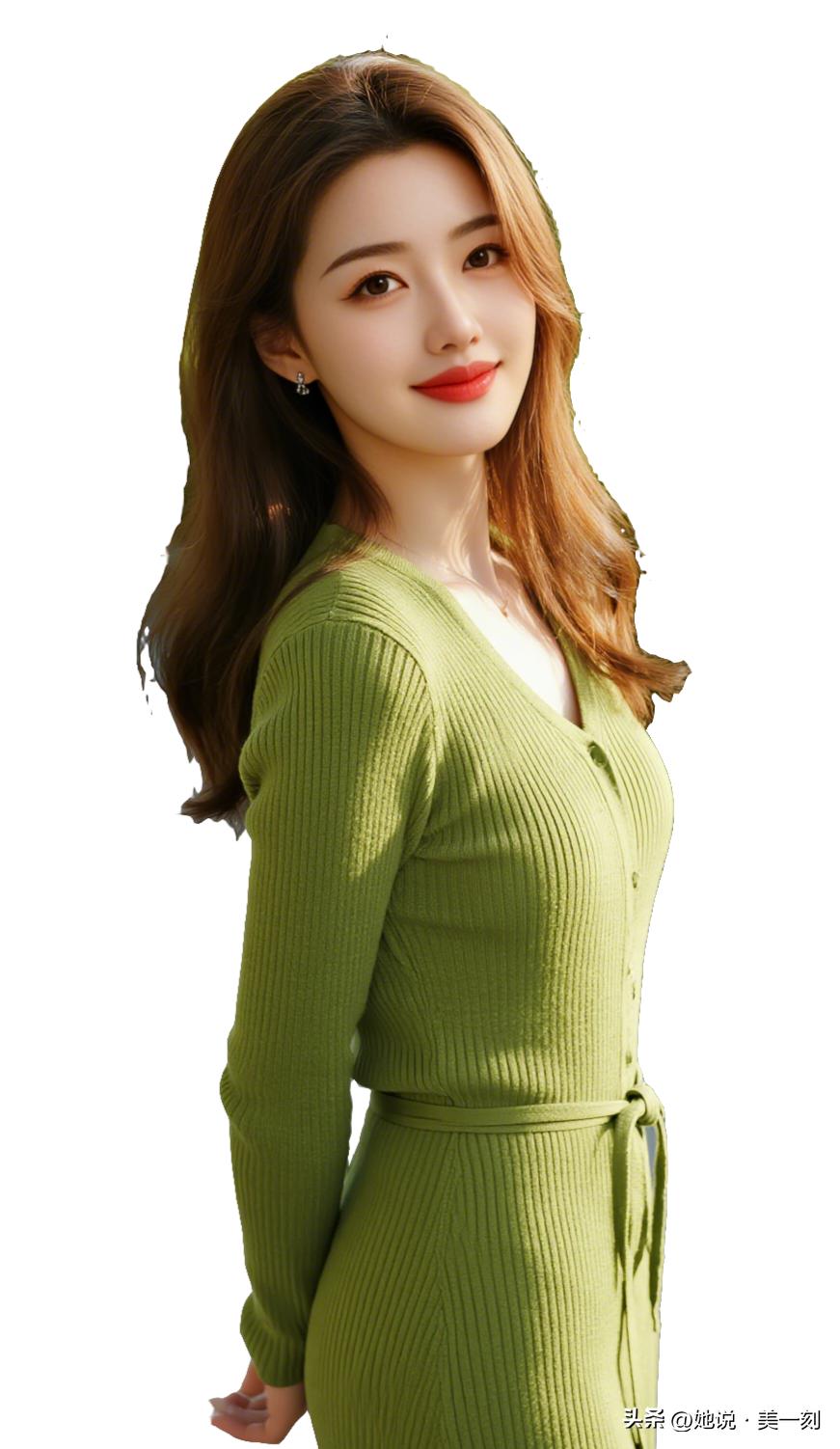 温柔甜美的绿色连衣裙，元气满满的一天！🌿💕什么样的女人算自然美