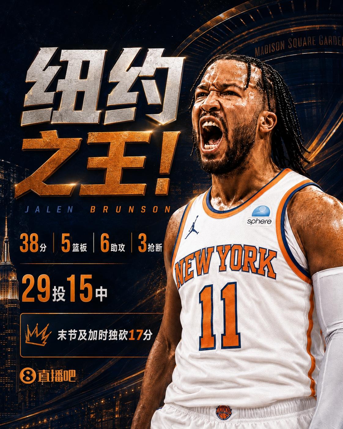 逆天局！尼克斯绝地反击，22分大逆转，17分钟狂胜骑士25分！东部决赛第一场，
