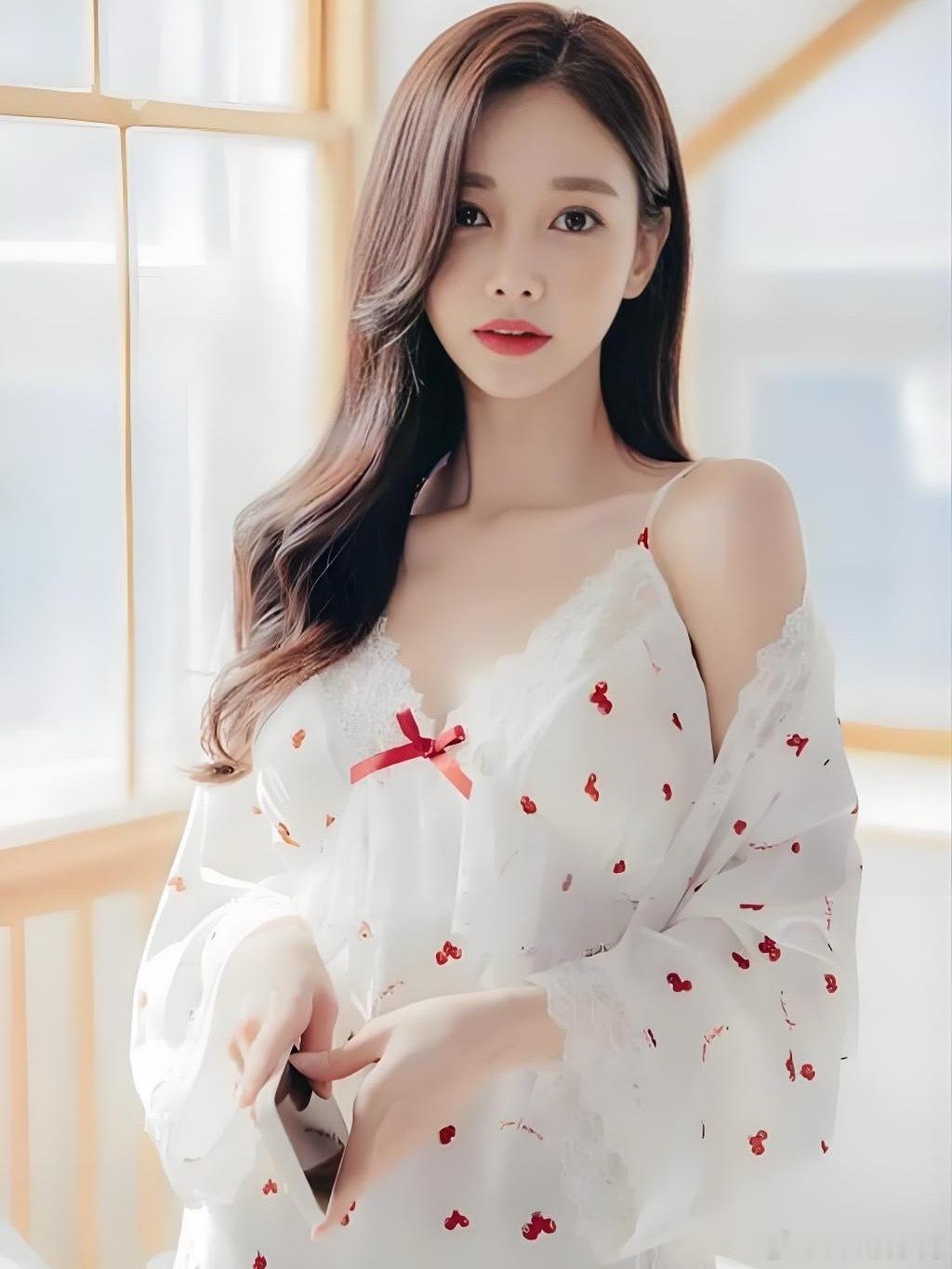 “韩娱明星”孙允珠轻熟纯欲风，一肩长发、身材高挑，轻薄长裙非常搭配她的气质～孙允