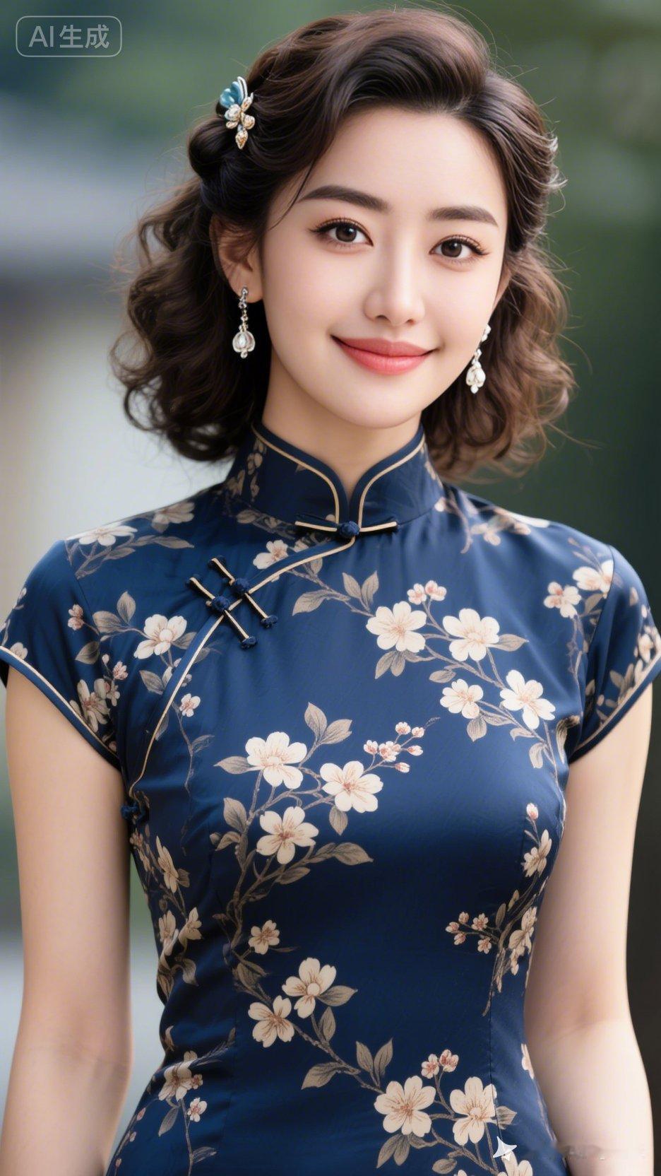 这位小姐姐穿着旗袍好漂亮！