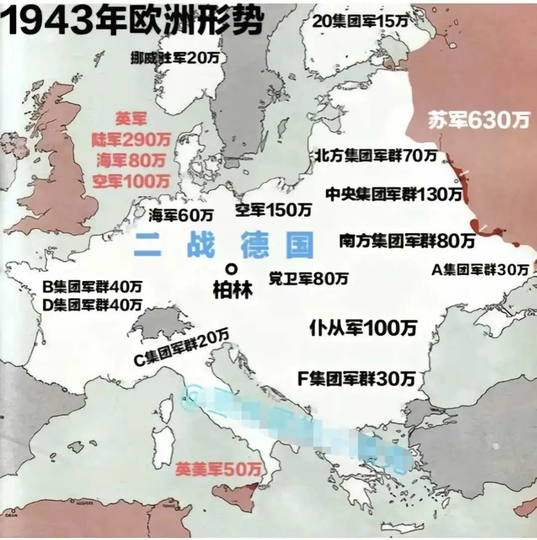 1943年二战德国的兵力分布