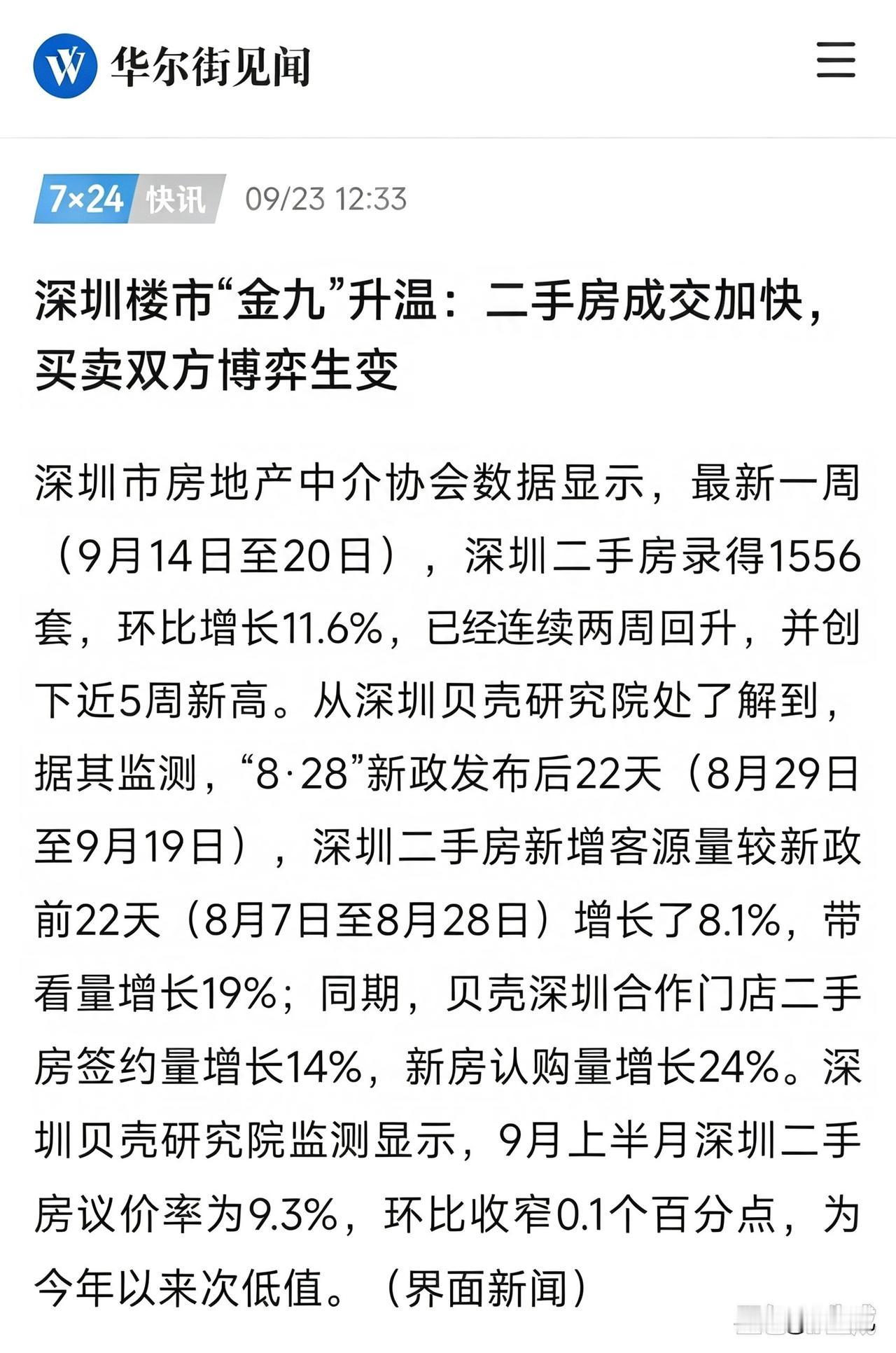 9月深圳楼市，改善群体的反应有点大~
