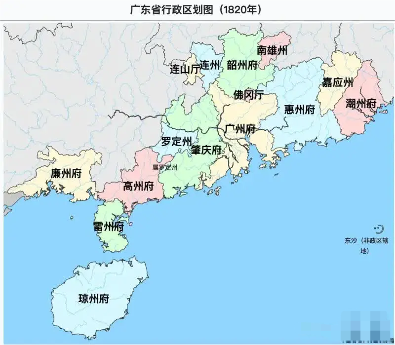 清朝时期的广东跟吉林地图，哪个是沿海第一大省？