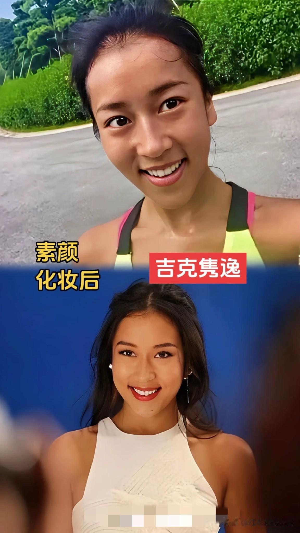 盘点十位女明星素颜与妆后对比，褪去舞台浓妆，素颜状态真实自然，五官底子优越；换上