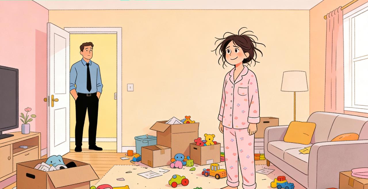 早上，邻居突然带着孩子来家里，我一脸懵。我下午上班，一般情况下我会睡到10: