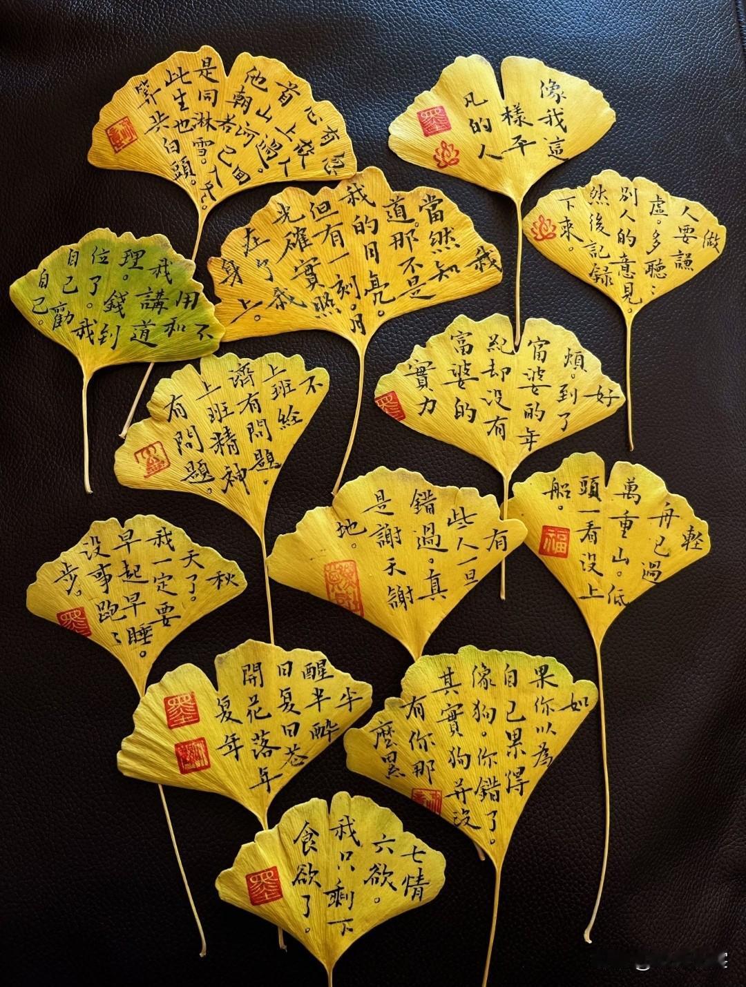 银杏叶的创意也那么美，每段文字都值得细细品味…